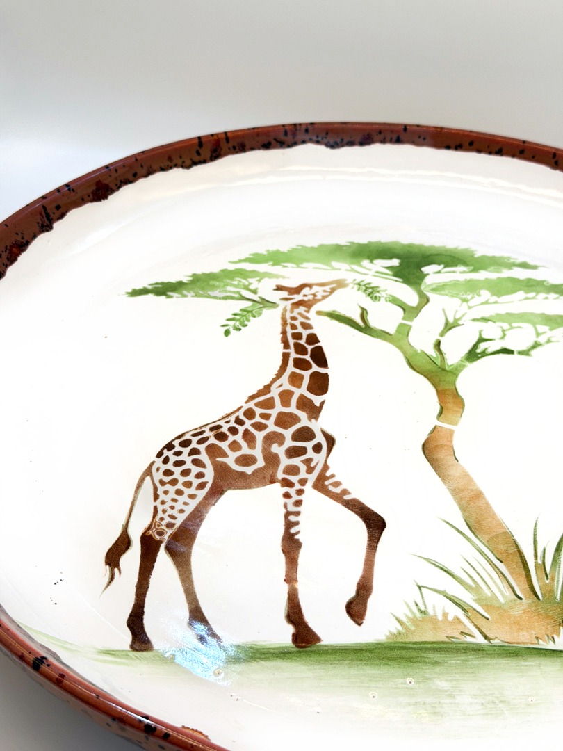 Travessa cerâmica savana — Yamaguchi Studio (peça única feita à mão por Marisa Yamaguchi)