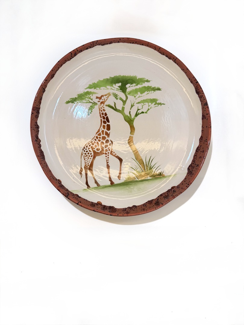 Travessa cerâmica savana — Yamaguchi Studio (peça única feita à mão por Marisa Yamaguchi)