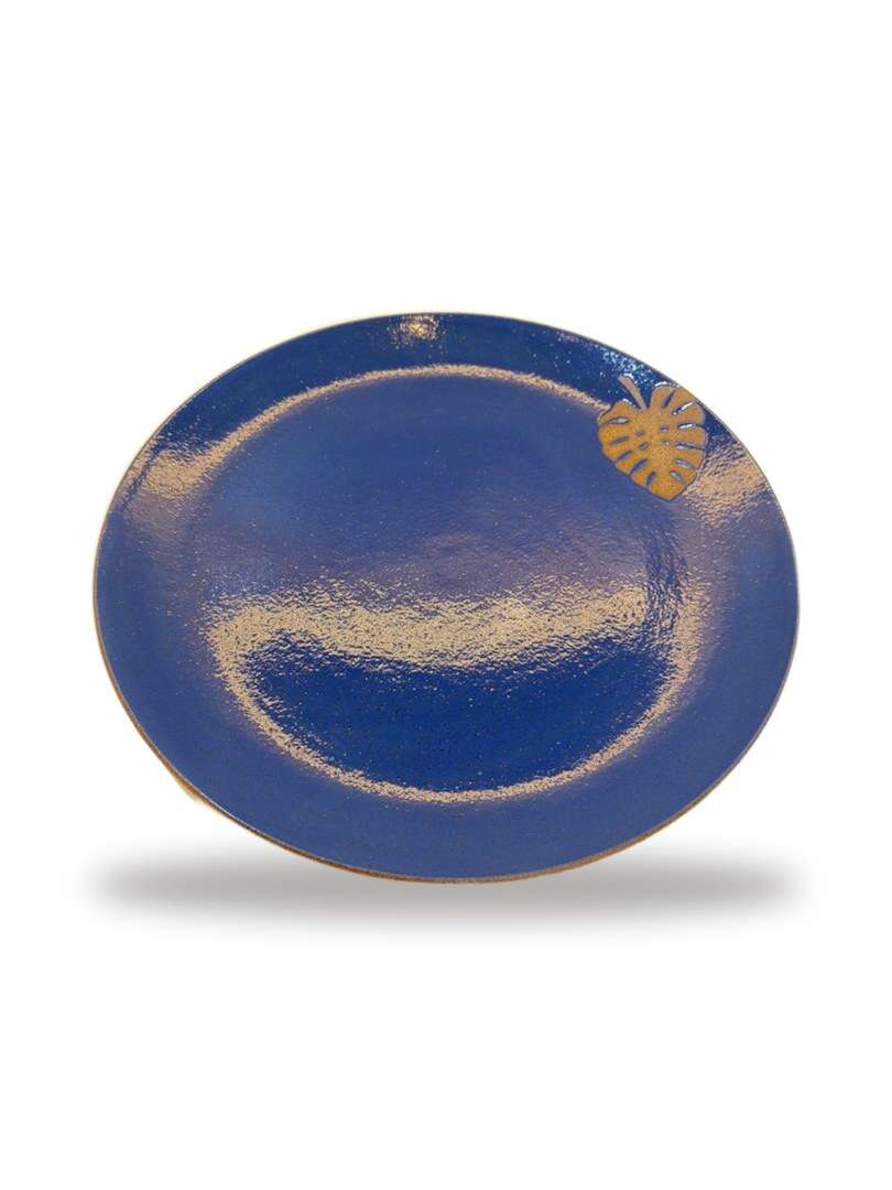 Prato costela de adão cobalto, Yamaguchi Studio (peça única feita à mão por Marisa Yamaguchi)