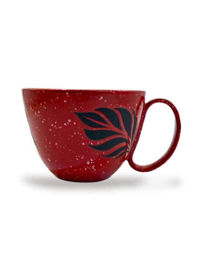 Xícara cerâmica vermelho, Yamaguchi Studio (peça única feita à mão por Marisa Yamaguchi)